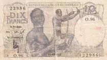 Africa dell\'ovest francese 10 Francs - Hunters - 18-01-1946 - Serial O.4 - P.37