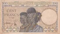 Africa dell\'ovest francese 100 Francs - Women w/hairdress - 11-01-1940 - Serial Y.148 - P.23