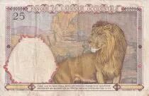 Africa dell\'ovest francese 25 Francs - Man and horse, Lion - Red numerals - 1942 - Serial G.2578 - VF - P.27