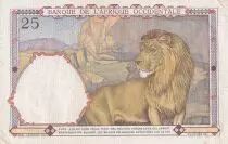 Africa dell\'ovest francese 25 Francs - Man and horse, Lion - Red numerals - 1942 - Serial V.2435 - VF+ - P.27