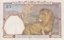 Africa dell\'ovest francese 25 Francs - Man and horse, Lion - Red numerals - 1942 - Serial V.2435 - VF+ - P.27