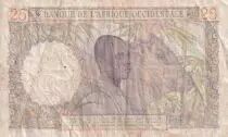 Africa dell\'ovest francese 25 Francs - Woman - Man with a cow - 1943 - Serial J.1273 - F - P.38