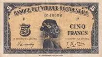 Africa dell\'ovest francese 5 Francs - African - 1942 - F+ - Serial P - P.28b