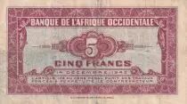 Africa dell\'ovest francese 5 Francs - African - 1942 - F+ - Serial P - P.28b