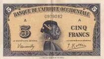 Africa dell\'ovest francese 5 Francs - African - 1942 - Serial A - P.28b