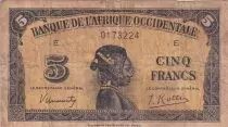 Africa dell\'ovest francese 5 Francs - African - 1942 - Serial E - P.28a