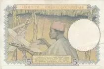 Africa dell\'ovest francese 5 Francs - Coffe tree - Man weaving - 15-03-1937 - Serial Z.2667  - VF - P.21