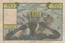Africa dell\'ovest francese 50 francs - AOF and Togo - Women, dancer, harbor - 1956 - Serial H.2