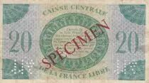 Africa Equatoriale francese 20 Francs Marian - France Libre - 1941 - Specimen LB924458