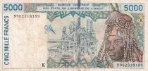 AFRIQUE DE L\'OUEST 5000 Francs - Femme - Scène de marché - 1999 - Lettre K (Sénégal) - P.713Ki