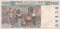 AFRIQUE DE L\'OUEST 5000 Francs - Femme - Scène de marché - 1999 - Lettre K (Sénégal) - P.713Ki