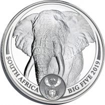 Afrique du Sud 1 Once Argent AFRIQUE DU SUD 2019 - Éléphant - The Big Five