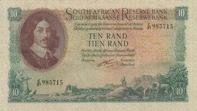 Afrique du Sud 10 Rand - Jan Van Riebeeck - Mine - 1962 - S�rie C.21