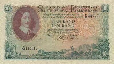 Afrique du Sud 10 Rand - Jan Van Riebeeck - Mine - 1962 - S�rie C.36