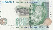 Afrique du Sud 10 Rand - Rhinocéros - ND (1999) - P.123b