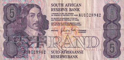 Afrique du Sud 5 Rand - Jan Van Riebeeck - Industrie - 1989 - TB+ - P.119c