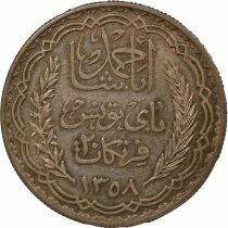 Ahmad II - 20 Silver Francs - 1939 Paris