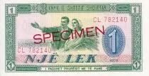 Albania 1 Lek - Peasant couple - Fortress - Specimen - 1976 - Serial CL - P.40s2