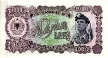 Albania 1000 Leké  - Oil well derricks - Miner - 1957
