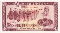 Albania 50 Lekë - Soldiers - Rifle and building - Specimen - 1976 - Serial GS - P.45s2