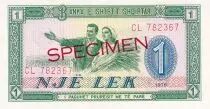Albanien 1 Lek - Peasant couple - Fortress - Specimen - 1976 - Serial CL - P.40s2