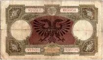 Albanien 20 Franga - Woman with sceptre, two-headed eagle - 1945 - P.7- Fine