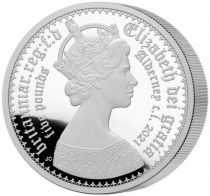 Alderney La Reine Victoria et la Reine Élisabeth II - Collection Gothique - 2 Onces Argent Alderney 2021