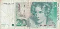 Alemania (Rep&uacute;blica Federal) 10 D Mark - Annette von Drosteh&uuml;lshoff - 1991 -Serial AD - P39a