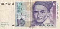 Alemania (Rep�blica Federal) 10 D Mark - Carl Friedr Gauss - 1991 - VF+ - P.38b