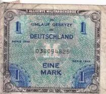 Alemania 1 Mark AMC - blue on lt blue - 1944 - 9 digit with F - P.193a