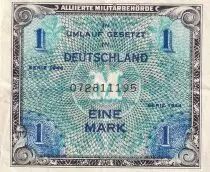 Alemania 1 Mark AMC - blue on lt blue - 1944 - 9 digit with F - P.193a