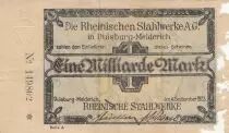 Alemania 1 Milliarde Mark - State of Duisburg-Meiderich - 1923 - Number 149802