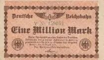 Alemania 1 million Mark - Deutsche Reichbahn - Serial Y - 1923