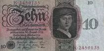 Alemania 10 Mark - Head of man - 1924 - Serial K - P.175