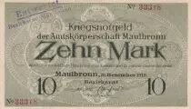 Alemania 10 Mark - Maulbronn - Notgeld - 31-12-1918 - AU