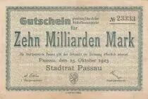 Alemania 10 milliarden Mark - City of Passau - Number 23333 - 1923