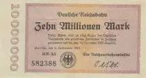 Alemania 10 Millionen Mark - State of Berlin - 02-09-1923 - Serial RH-53