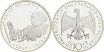 Alemania 10 Reichsmark - 125th anniversary of the birth of K&auml;the Kollwitz (1867?1945) - 1992G Karlsruhe - Silver