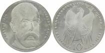 Alemania 10 Reichsmark - 150th anniversary of the birth of Robert Koch (1843?1910) - 1993 J Hamburg - Silver