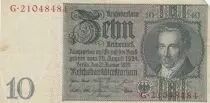 Alemania 10 Reichsmark - Albrecht D. Thaer - Serial G - 1929 - P.180a