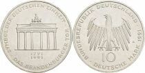 Alemania 10 Reichsmark - Brandeburg  gate - 1991 A Berlin - Silver