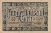 Alemania 100 000 Mark - City of Wurttemberg - Serial G - 1923