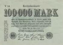 Alemania 100 000 Mark - Reichbanknote - Serial V.16 - 1923 - P.91a