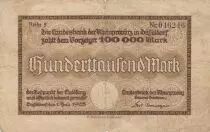 Alemania 100 000 Mark - State of Dusseldorf - 1923 - Reihe 2 - Number 046246