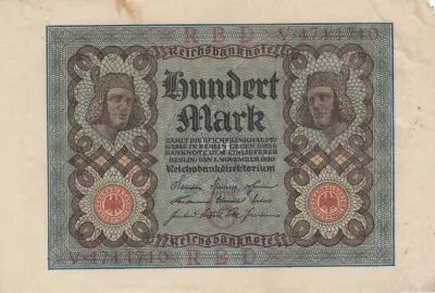 Alemania 100 Mark - Bamberg horseman - 7 digit - 1920 - Serial V - P.69a