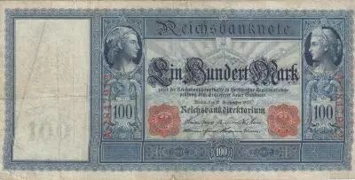 Alemania 100 Mark - Mercure et C�r�s - 10-09-1909 - Serial A