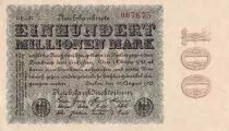 Alemania 100 Millionen Mark - Blue & Green - 1923 - Varieties watermarks and serials - XF - P.107