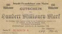 Alemania 100 millionen Mark - City of Main-Frankfurt - Serial C - 1923