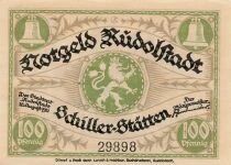 Alemania 100 Pfennig - Rudolstadt - Notgeld - 1921