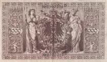 Alemania 1000 Mark - Allegorical figures - Green seal - 1910 - 7 digit - P.45b